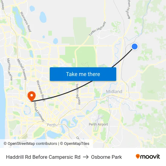 Haddrill Rd Before Campersic Rd to Osborne Park map