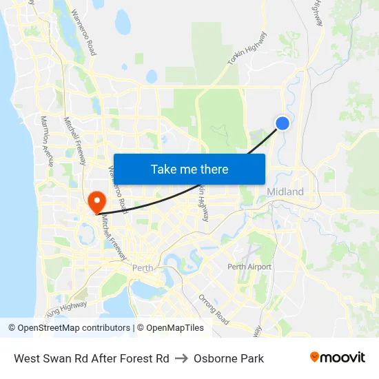 West Swan Rd After Forest Rd to Osborne Park map