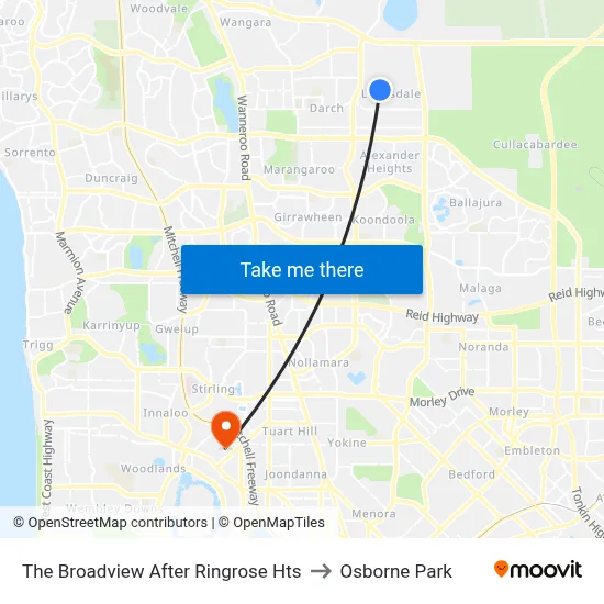 The Broadview   After Ringrose Hts to Osborne Park map