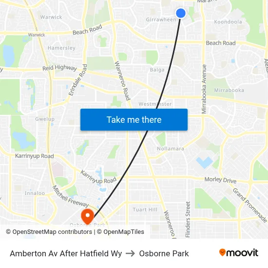 Amberton Av After Hatfield Wy to Osborne Park map
