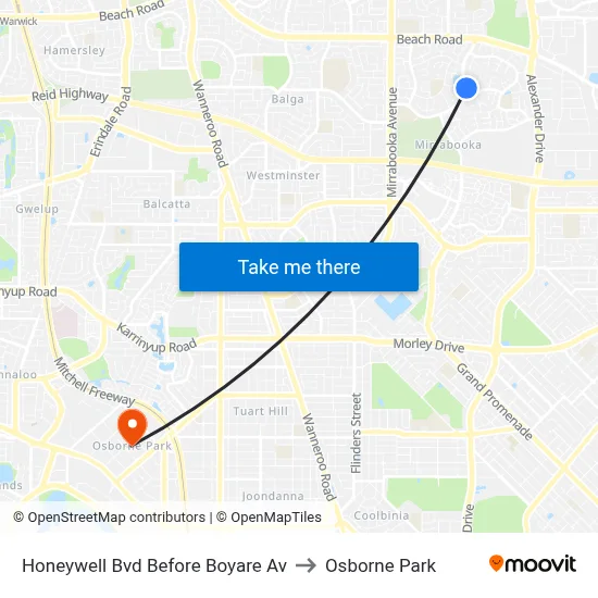 Honeywell Bvd Before Boyare Av to Osborne Park map