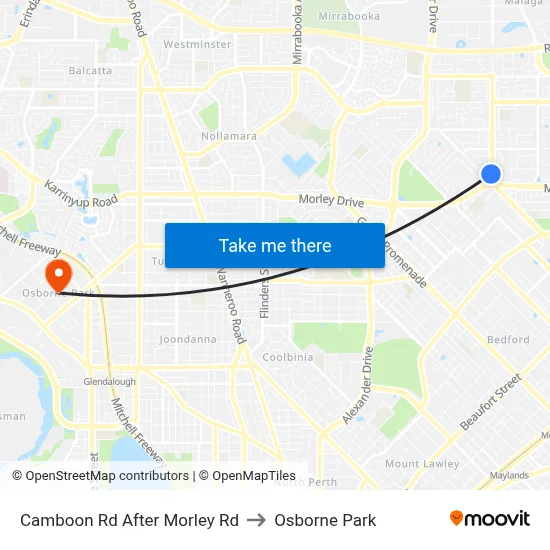 Camboon Rd After Morley Rd to Osborne Park map