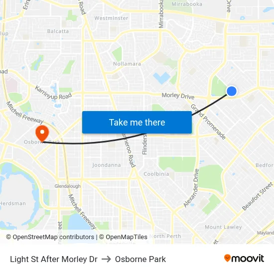 Light St After Morley Dr to Osborne Park map