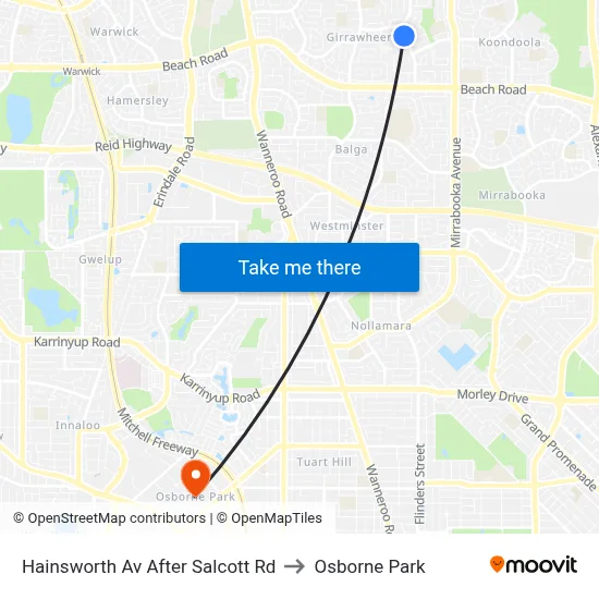 Hainsworth Av After Salcott Rd to Osborne Park map