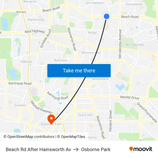 Beach Rd After Hainsworth Av to Osborne Park map