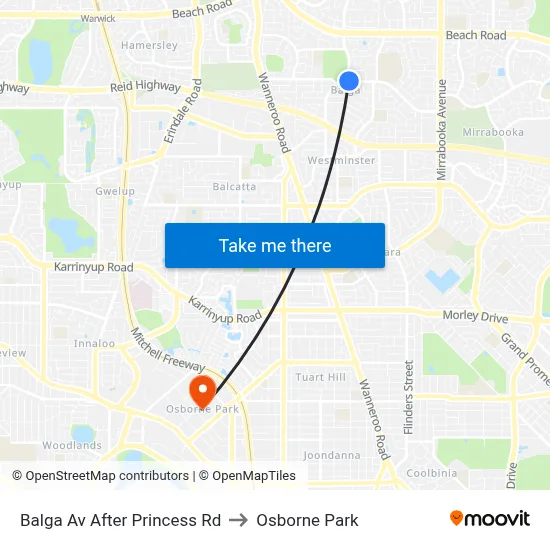 Balga Av After Princess Rd to Osborne Park map