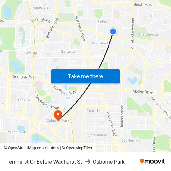 Fernhurst Cr Before Wadhurst St to Osborne Park map