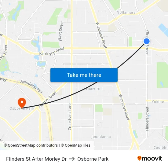 Flinders St After Morley Dr to Osborne Park map