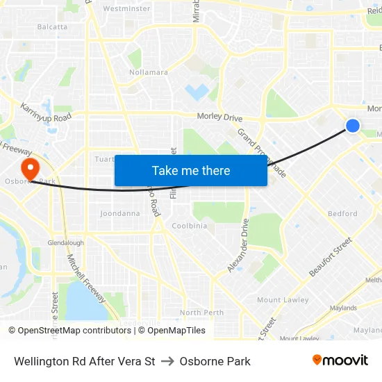 Wellington Rd After Vera St to Osborne Park map