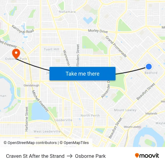 Craven St After the Strand to Osborne Park map