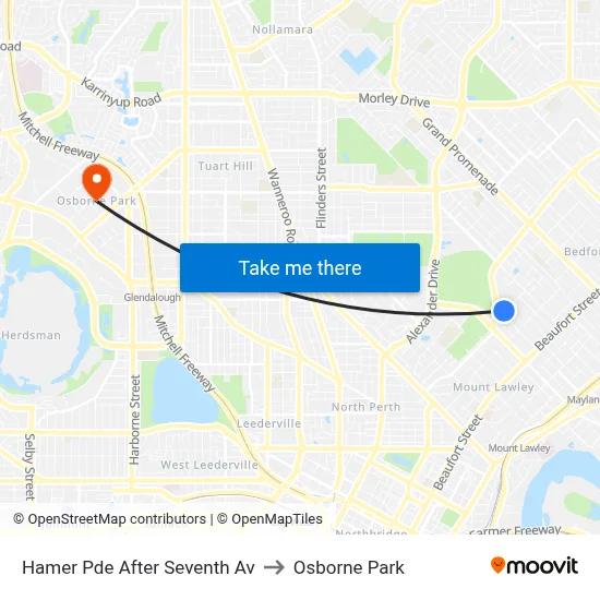 Hamer Pde After Seventh Av to Osborne Park map