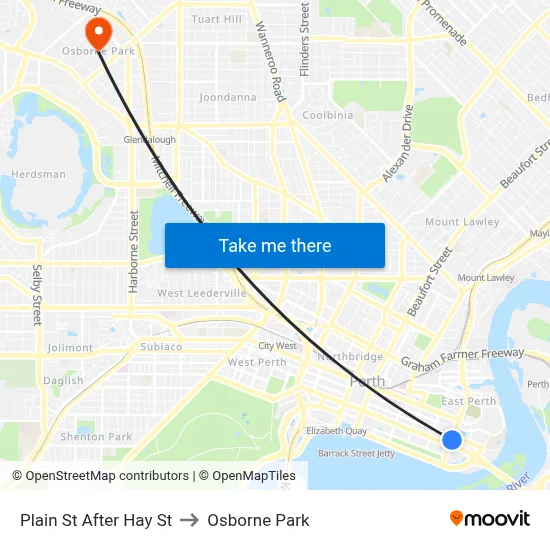 Plain St After Hay St to Osborne Park map