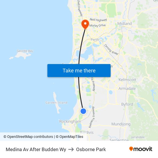 Medina Av After Budden Wy to Osborne Park map