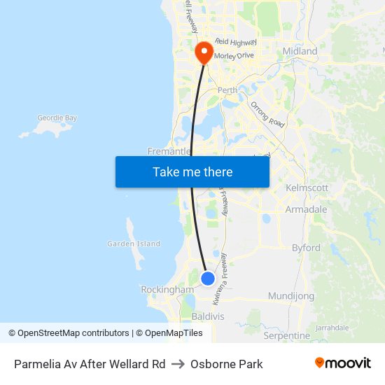 Parmelia Av After Wellard Rd to Osborne Park map