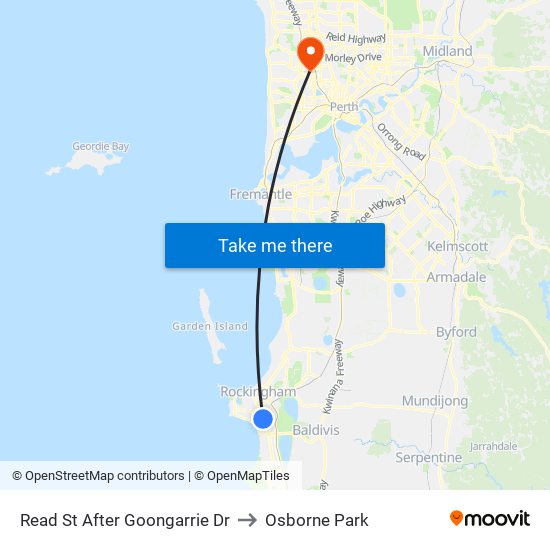 Read St After Goongarrie Dr to Osborne Park map