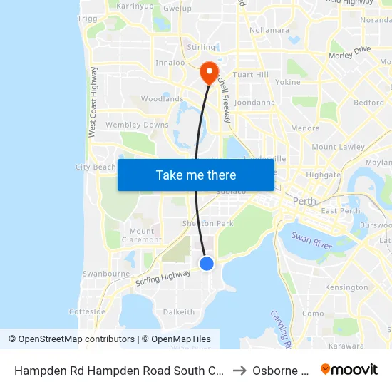 Hampden Rd Hampden Road South Cat Id 128 to Osborne Park map