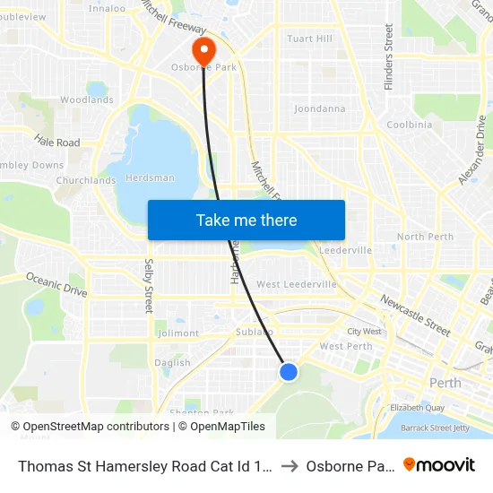 Thomas St Hamersley Road Cat Id 139 to Osborne Park map