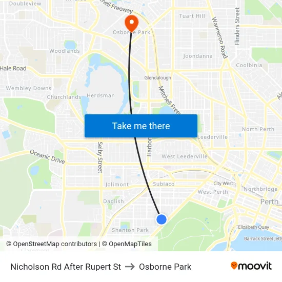 Nicholson Rd After Rupert St to Osborne Park map