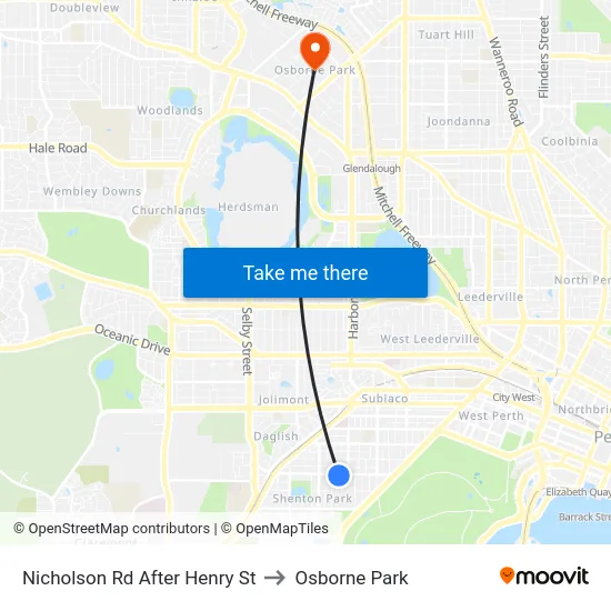 Nicholson Rd After Henry St to Osborne Park map