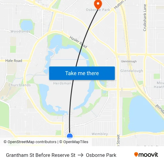 Grantham St Before Reserve St to Osborne Park map