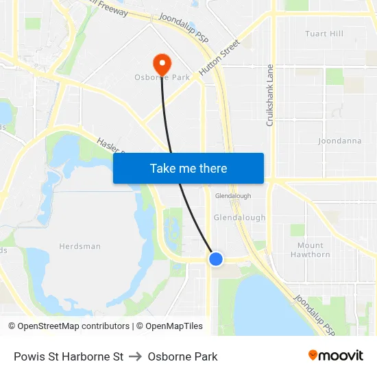 Powis St Harborne St to Osborne Park map