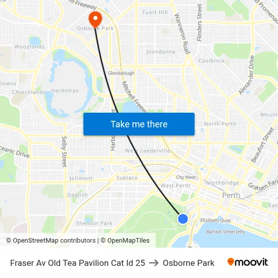 Fraser Av Old Tea Pavilion Cat Id 25 to Osborne Park map