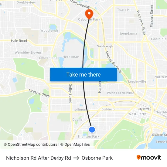 Nicholson Rd After Derby Rd to Osborne Park map