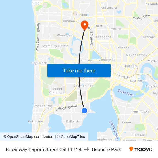 Broadway   Caporn Street Cat Id 124 to Osborne Park map
