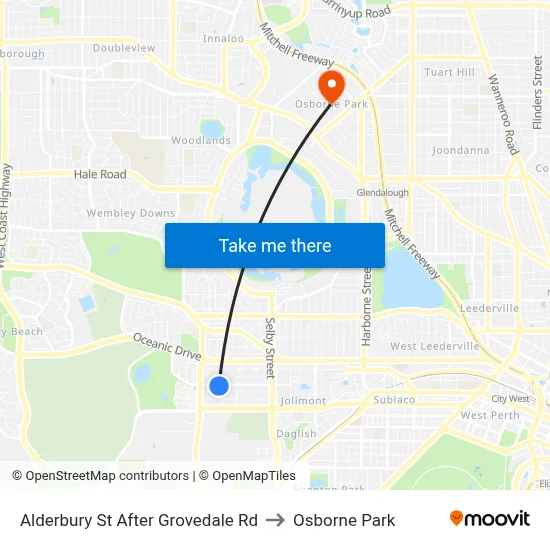 Alderbury St After Grovedale Rd to Osborne Park map