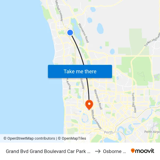 Grand Bvd Grand Boulevard Car Park Cat Id 27 to Osborne Park map