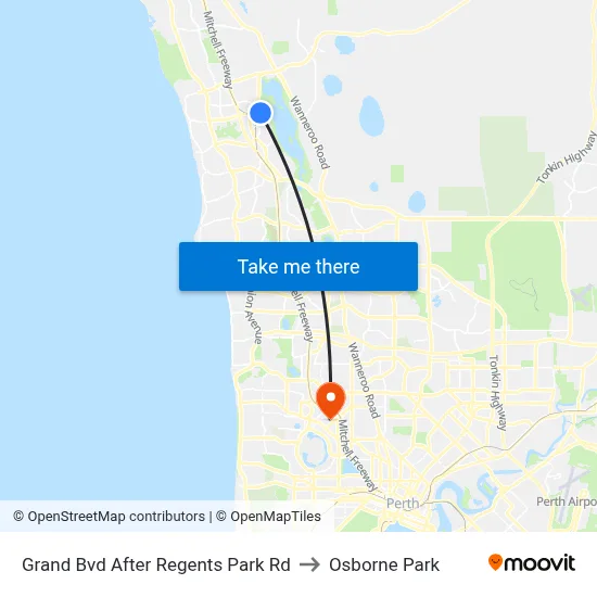 Grand Bvd After Regents Park Rd to Osborne Park map