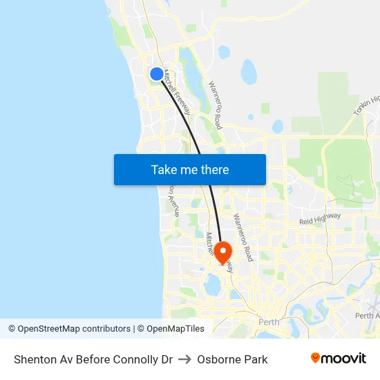 Shenton Av Before Connolly Dr to Osborne Park map
