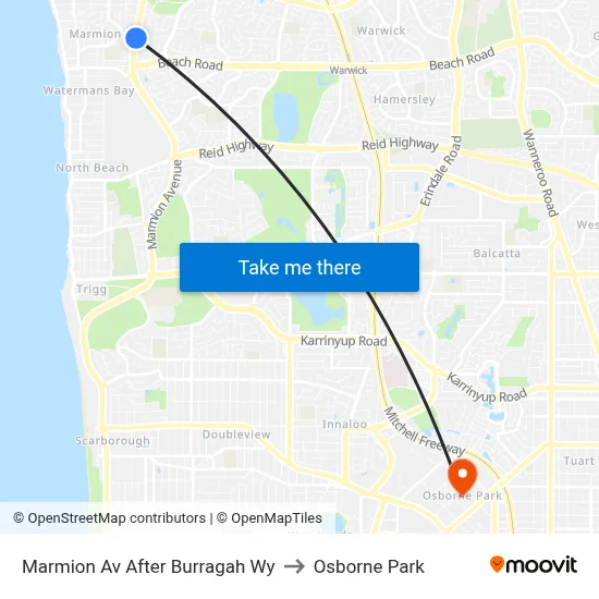 Marmion Av After Burragah Wy to Osborne Park map