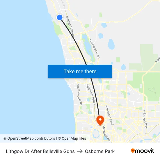 Lithgow Dr After Belleville Gdns to Osborne Park map