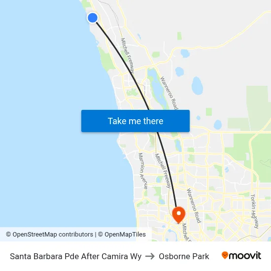 Santa Barbara Pde After Camira Wy to Osborne Park map