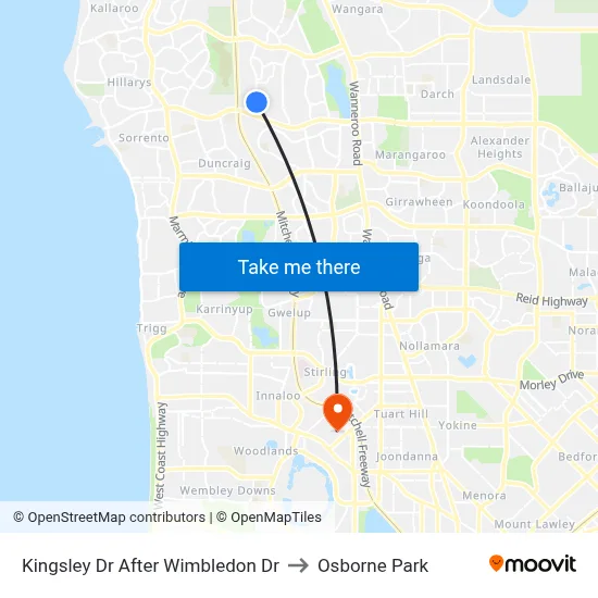 Kingsley Dr After Wimbledon Dr to Osborne Park map
