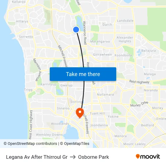 Legana Av After Thirroul Gr to Osborne Park map