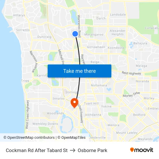 Cockman Rd After Tabard St to Osborne Park map