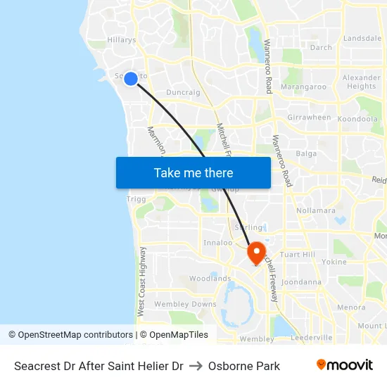 Seacrest Dr After Saint Helier Dr to Osborne Park map
