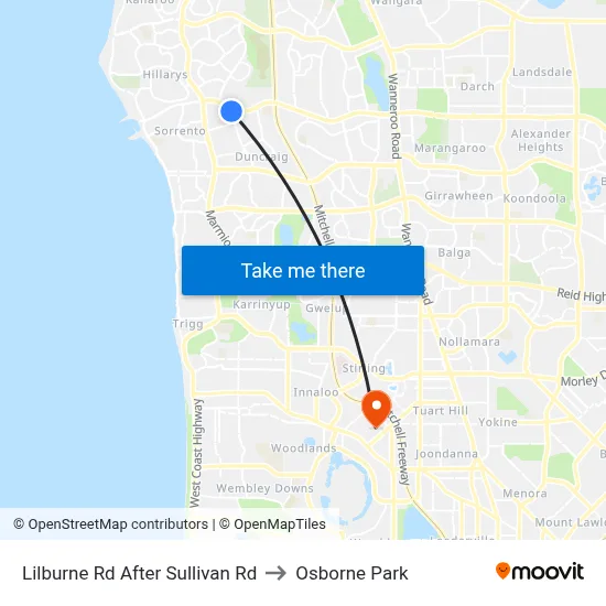 Lilburne Rd After Sullivan Rd to Osborne Park map