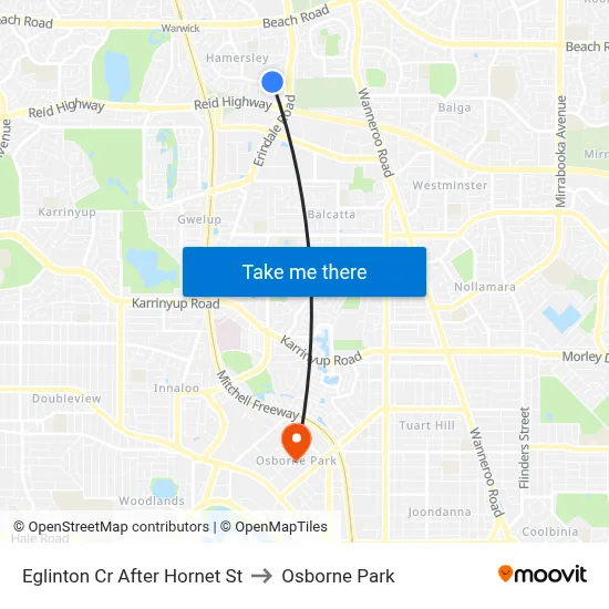 Eglinton Cr After Hornet St to Osborne Park map