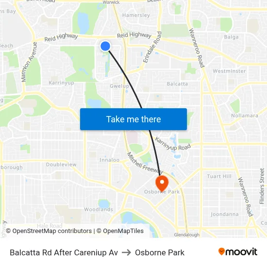 Balcatta Rd After Careniup Av to Osborne Park map