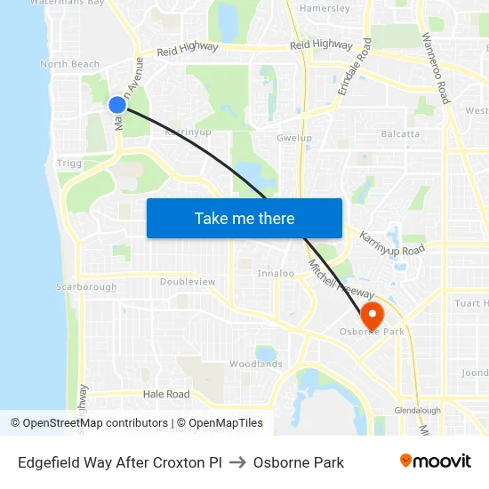 Edgefield Way After Croxton Pl to Osborne Park map