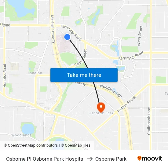Osborne Pl Osborne Park Hospital to Osborne Park map