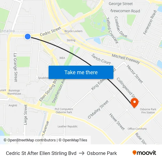 Cedric St After Ellen Stirling Bvd to Osborne Park map