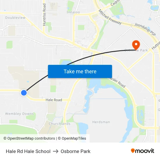 Hale Rd Hale School to Osborne Park map