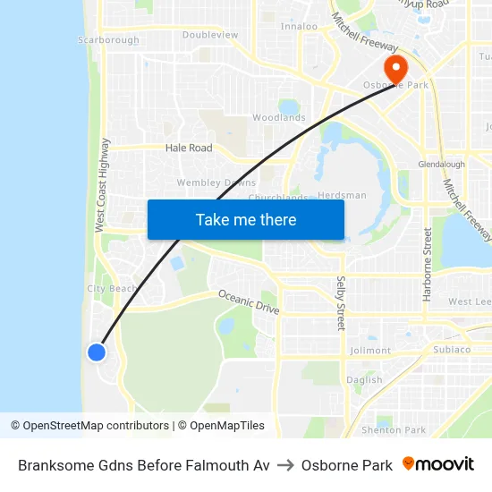 Branksome Gdns Before Falmouth Av to Osborne Park map