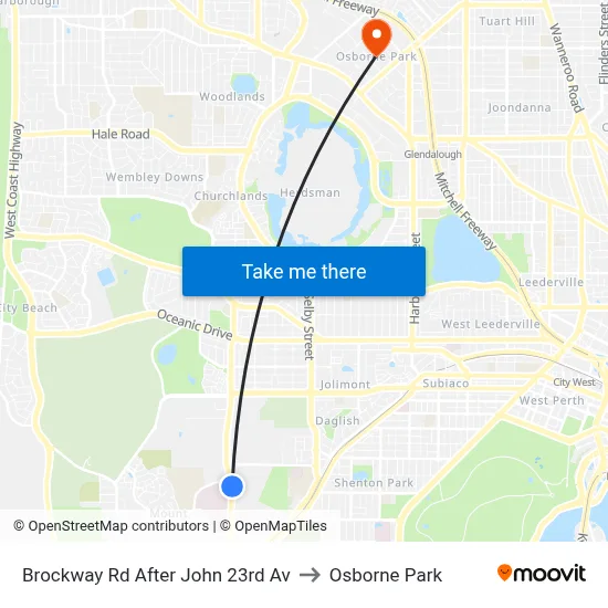 Brockway Rd After John 23rd Av to Osborne Park map