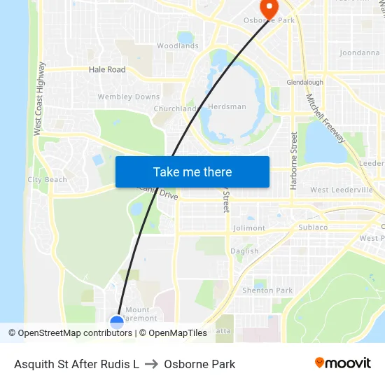 Asquith St After Rudis L to Osborne Park map