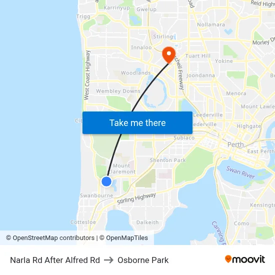 Narla Rd After Alfred Rd to Osborne Park map